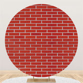 Lofaris Circle Simple Red Brick Backdrop For Birthday Party